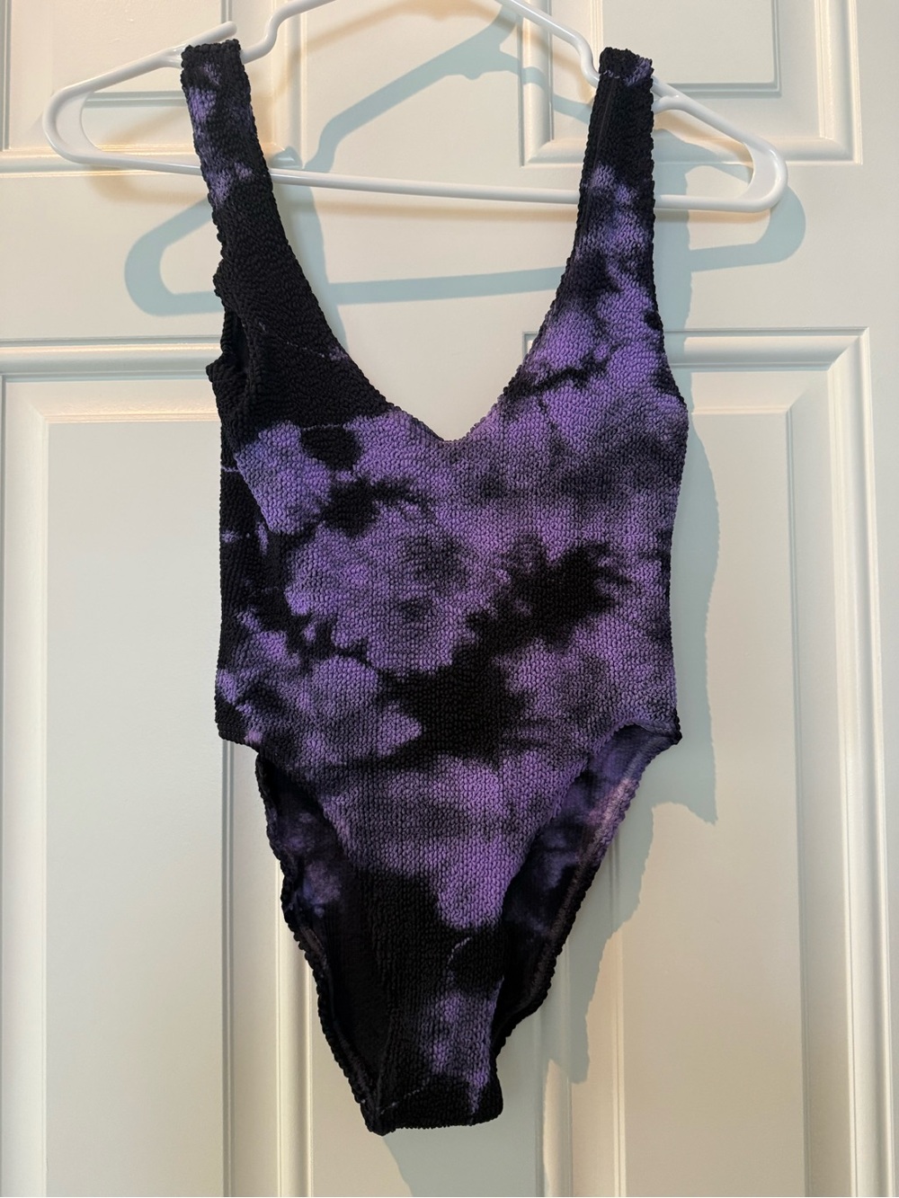 bond-eye Purple and Black Textured One-Piece Swimsuit